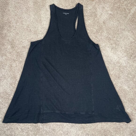 Eileen Fisher Tank Womens XS Black 100% Linen Swing Lagenlook Artsy Lightweight - Picture 2 of 9